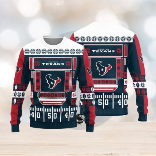 Houston Texans Christmas Ball Snowfalke Pattern Knitted Sweater