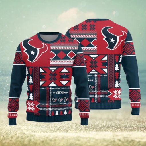 Houston Texans Christmas Snowflakes Pattern New Style Knitted Sweater