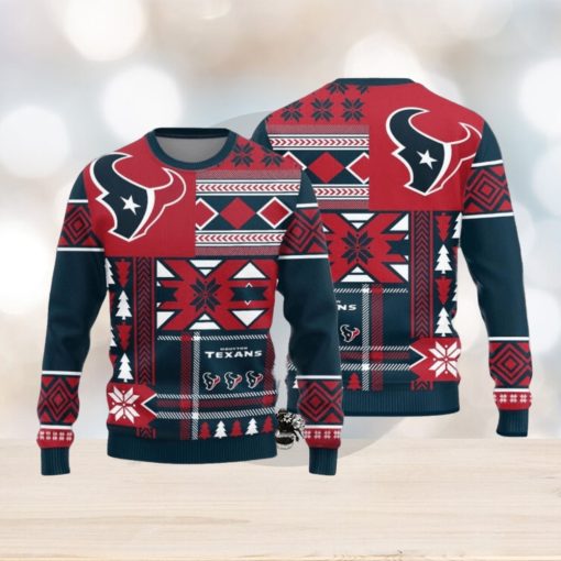 Houston Texans Christmas Snowflakes Pattern New Style Knitted Sweater