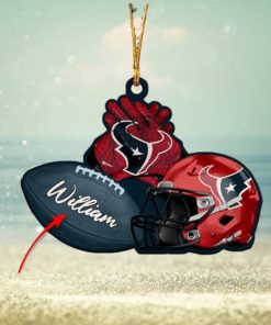 Houston Texans Custom NFL Custom Name Rugby Ball Helmet Custom Shape Christmas Ornament