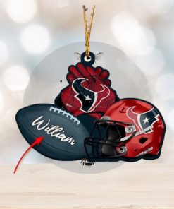 Houston Texans Custom NFL Custom Name Rugby Ball Helmet Custom Shape Christmas Ornament