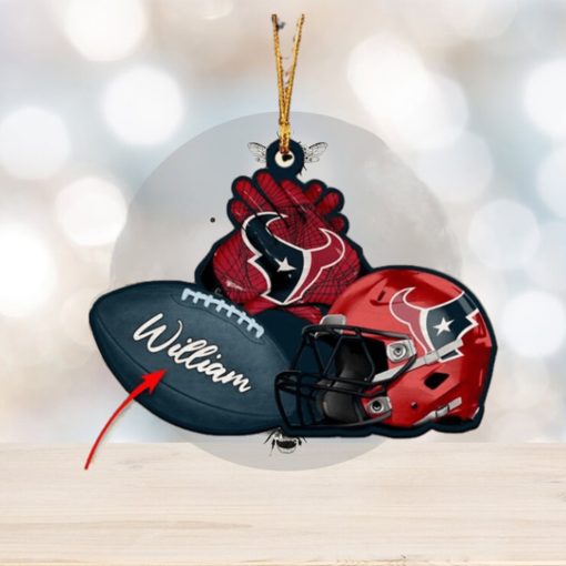 Houston Texans Custom NFL Custom Name Rugby Ball Helmet Custom Shape Christmas Ornament