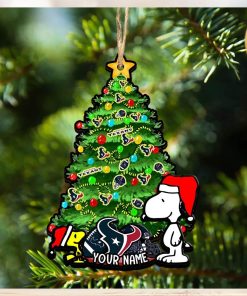 Houston Texans Personalized Your Name Snoopy And Peanut Ornament Christmas Gifts For NFL Fans SP161023141ID03