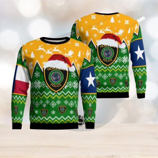 Houston Texas Houston Police Department Christmas Knitting Pattern Ugly Christmas Holiday Sweater