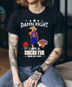 Hudson Knickerbocker mascot damn right I am a Knicks fan win or lose shirt