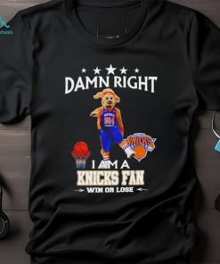 Hudson Knickerbocker mascot damn right I am a Knicks fan win or lose shirt