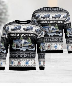 Hughes County Emergency Medical Service AOP Christmas Ugly Sweater