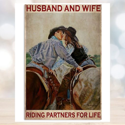 Husband And Wife Riding Partners For Life Vertical Poster