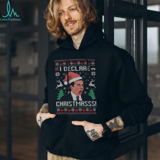 I Declare Christmasss, The Office Christmas Sweater, Holiday Sweater, Ugly Christ Lightweight Hoodie by JamesArtStore