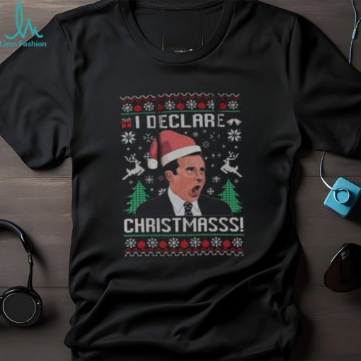 I Declare Christmasss, The Office Christmas Sweater, Holiday Sweater, Ugly Christ Lightweight Hoodie by JamesArtStore