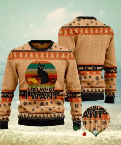 I Do What A Want Black Cat Ugly Christmas Sweater Funny Gift For Men And Women Family Holidays