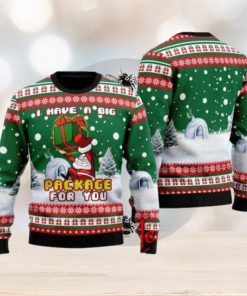 I Have A Big Package For You Ugly Christmas Sweater Gift Knitting Sweater