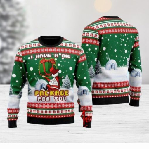 I Have A Big Package For You Ugly Christmas Sweater Gift Knitting Sweater