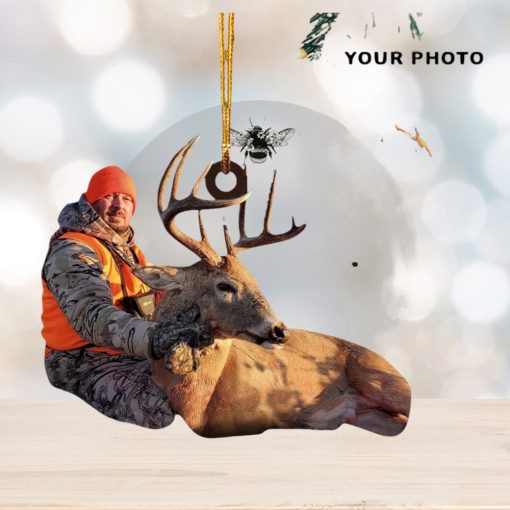 I Love Being A Hunter   Personalized Photo Mica Ornament   Christmas Gift For Hunting Lover