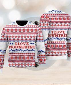 I Love Mountains Pattern Ugly Christmas Sweater Gift Knitting Sweater