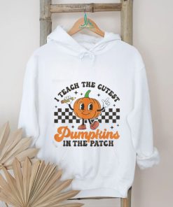 I Teach The Cutest Pumpkins In The Patch Groovy Teacher Fall T Shirt