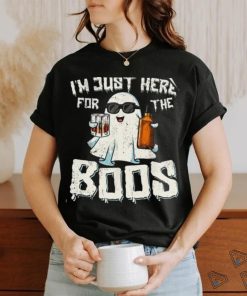 Im Just Here For The Boos Halloween Ghost Bourbon Whiskey T Shirt