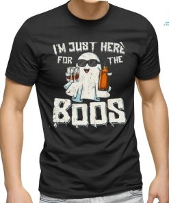 Im Just Here For The Boos Halloween Ghost Bourbon Whiskey T Shirt
