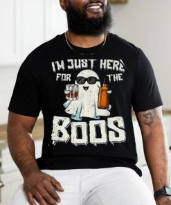 Im Just Here For The Boos Halloween Ghost Bourbon Whiskey T Shirt