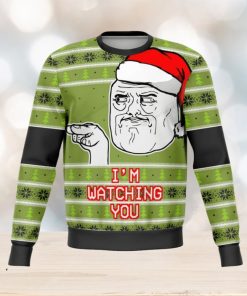 I’m Watching You Meme For Christmas Gifts Ugly Christmas Wool Knitted Sweater