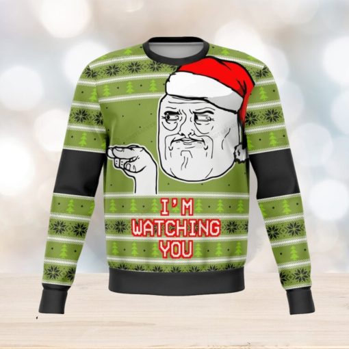 I’m Watching You Meme For Christmas Gifts Ugly Christmas Wool Knitted Sweater