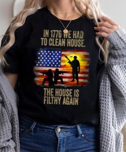 In 1776 We Had To Clean House The House Is Veteran Day V Neck T Shirt