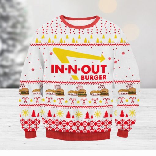 In N Out Burger Ugly Christmas Wool Knitted Sweater