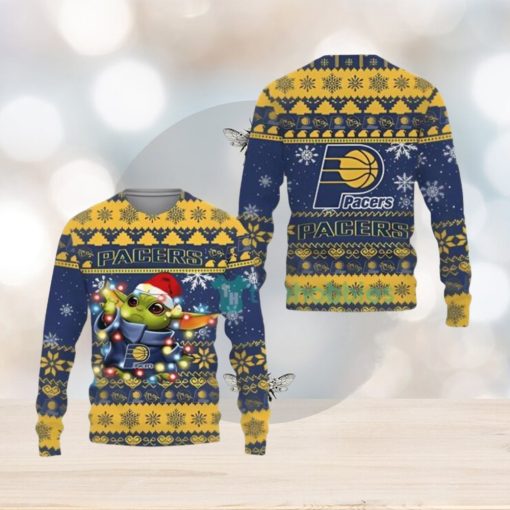 Indiana Pacers Cute Baby Yoda Star Wars Ugly Christmas Sweater