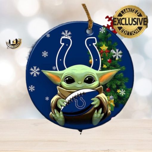 Indianapolis Colts Baby Yoda NFL Personalized Xmas Holiday 2023 Gifts Christmas Decorations Ornament