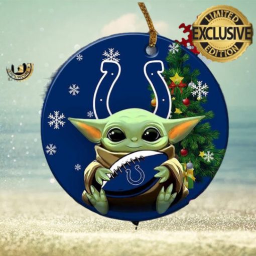 Indianapolis Colts Baby Yoda NFL Personalized Xmas Holiday 2023 Gifts Christmas Decorations Ornament