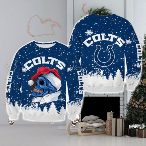 Indianapolis Colts Christmas Skull Garland Halloween Ugly Sweater For Men And Women Gift Christmas