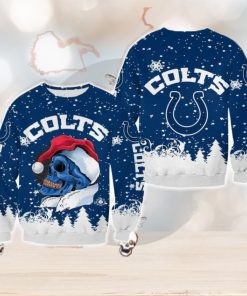 Indianapolis Colts Christmas Skull Garland Halloween Ugly Sweater For Men And Women Gift Christmas