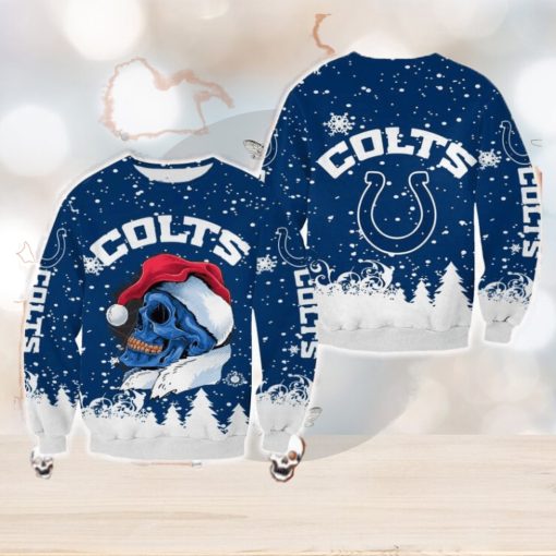 Indianapolis Colts Christmas Skull Garland Halloween Ugly Sweater For Men And Women Gift Christmas