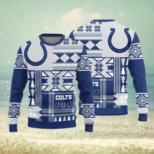 Indianapolis Colts Christmas Snowflakes Pattern New Style Knitted Sweater