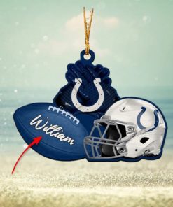 Indianapolis Colts NFL Custom Name Rugby Ball Helmet Custom Shape Christmas Ornament