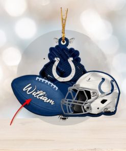 Indianapolis Colts NFL Custom Name Rugby Ball Helmet Custom Shape Christmas Ornament