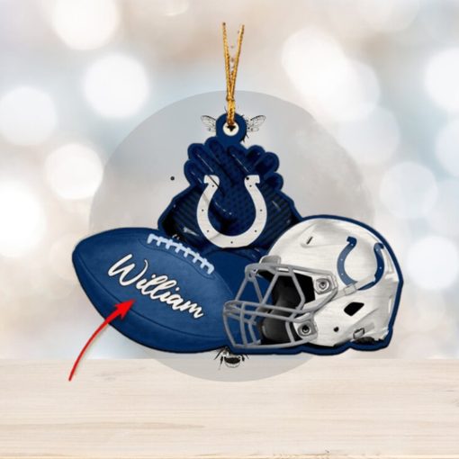 Indianapolis Colts NFL Custom Name Rugby Ball Helmet Custom Shape Christmas Ornament