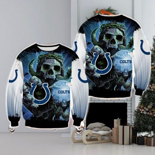 Indianapolis Colts Skull Halloween Bethlehem Halloween Ugly Sweater For Men And Women Gift Christmas