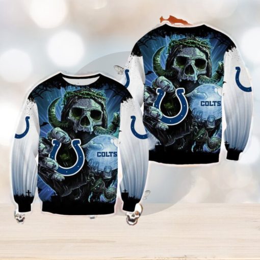 Indianapolis Colts Skull Halloween Bethlehem Halloween Ugly Sweater For Men And Women Gift Christmas