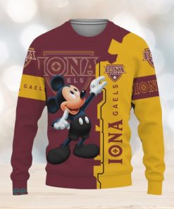 Iona Gaels Mickey Mouse Champions Football Knitted Xmas Sweater AOP