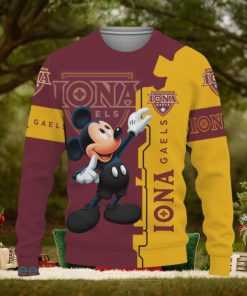 Iona Gaels Mickey Mouse Champions Football Knitted Xmas Sweater AOP