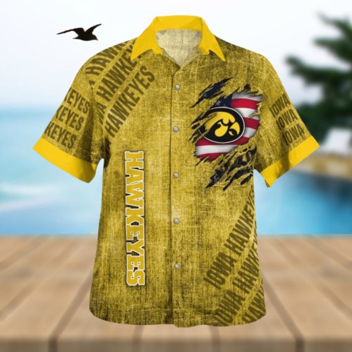 Iowa Hawkeyes American Flag Cruise 3D Hawaiian Shirt Best For Fans Beach Gift For Men And Women