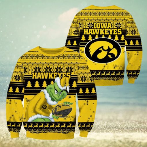 Iowa Hawkeyes Grinch Christmas Ugly Sweater NCAA Funny Gift For Men And Women