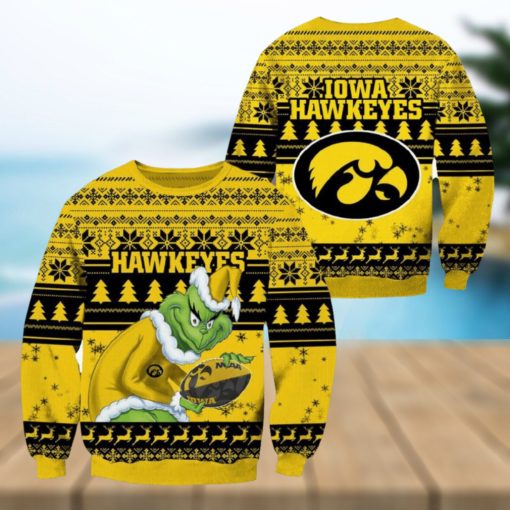 Iowa Hawkeyes Grinch Christmas Ugly Sweater NCAA Funny Gift For Men And Women