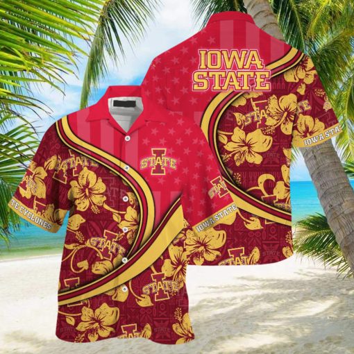 Iowa State Cyclones NCAA Us Flag Hawaiian Shirt Custom Summer Aloha Shirt