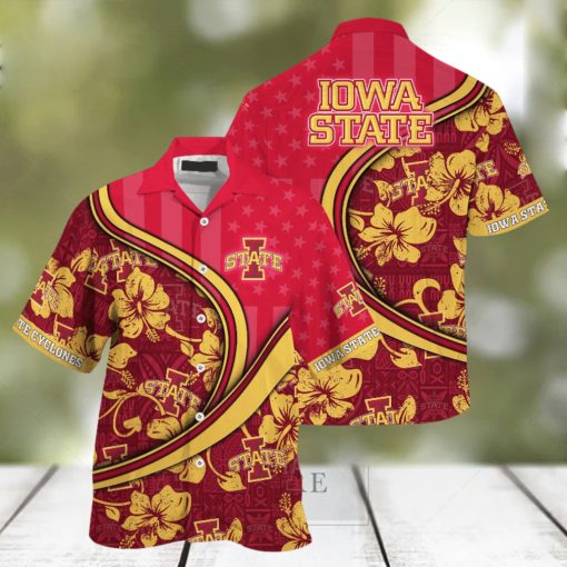 Iowa State Cyclones NCAA Us Flag Hawaiian Shirt Custom Summer Aloha Shirt