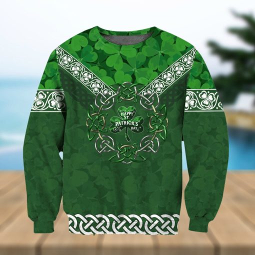 Irish Shamrock Ugly Christmas Wool Knitted Sweater