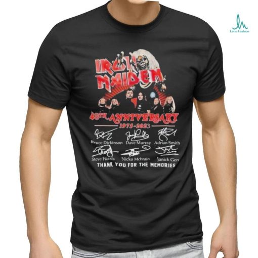 Iron Maiden 48th Anniversary 1975 2023 Thank You for the memories signatures shirt