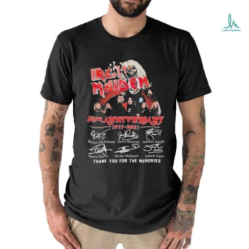 Iron Maiden 48th Anniversary 1975 2023 Thank You for the memories signatures shirt