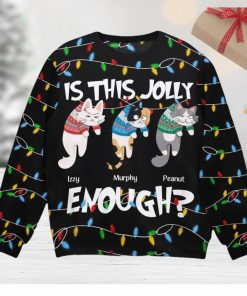 Is This Jolly Enough Hanging Cat 2 Personalized Ugly Sweater